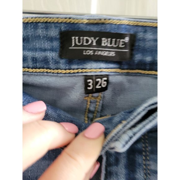 Judy Blue Los Angeles Skinny Fit distressed Ripped Denim Jeans size 3/26 - Picture 4 of 10